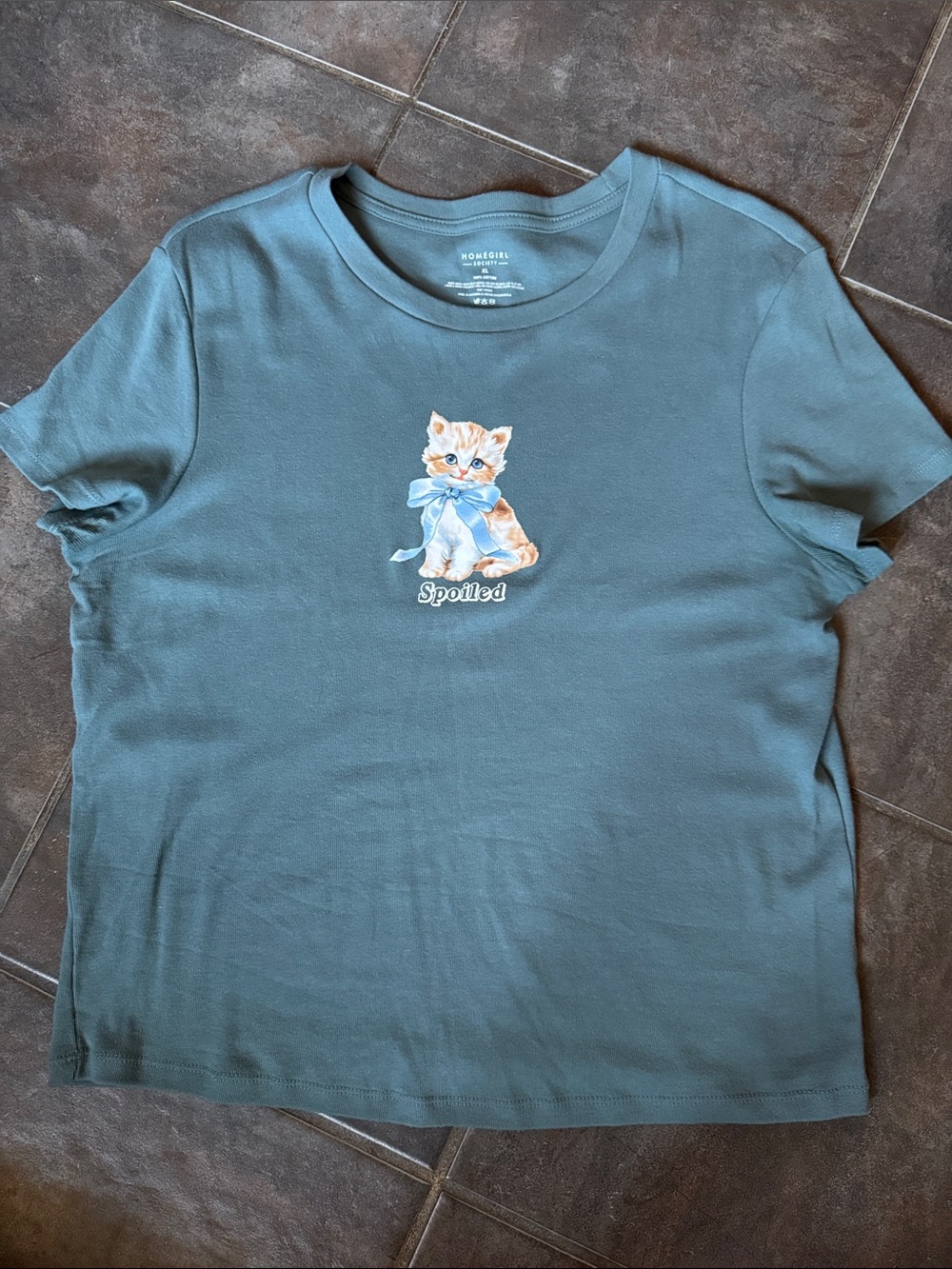 Homegirls Society “Spoiled” Kitten Graphic Tee XL - Picture 2 of 5